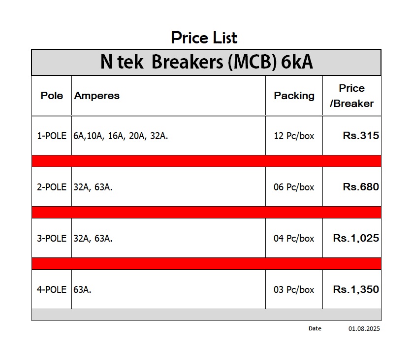 price list n tek